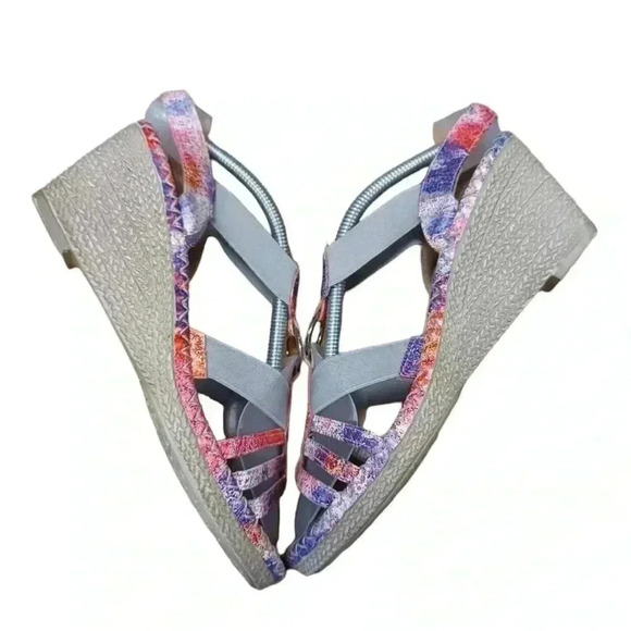 Remonte Metallic Espadrilles Wedge Sling Back Sandals Size 38 - Picture 5 of 8